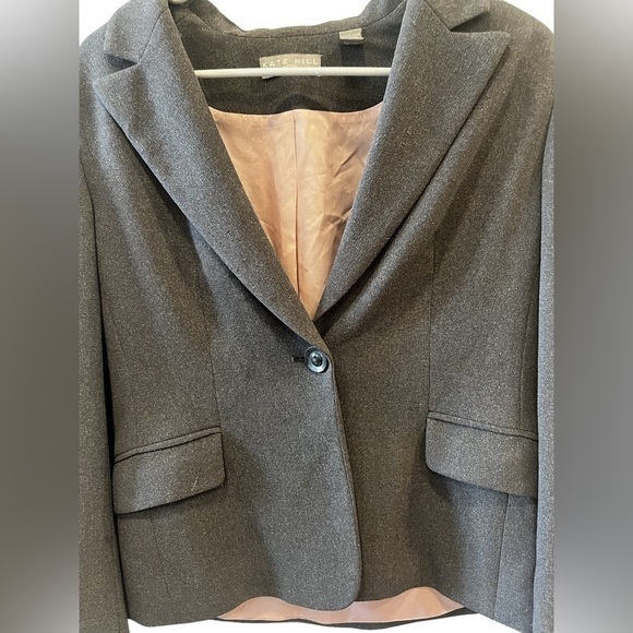Kate Hill Gray Longsleeve Office Button Collar Blazer Size 10P - Picture 13 of 15